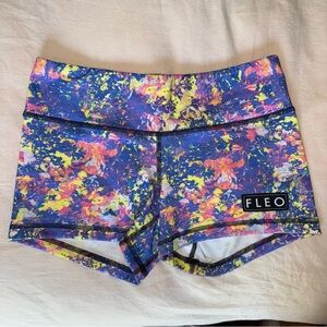 Fleo Women's Neon Splatter Athletic Shorts